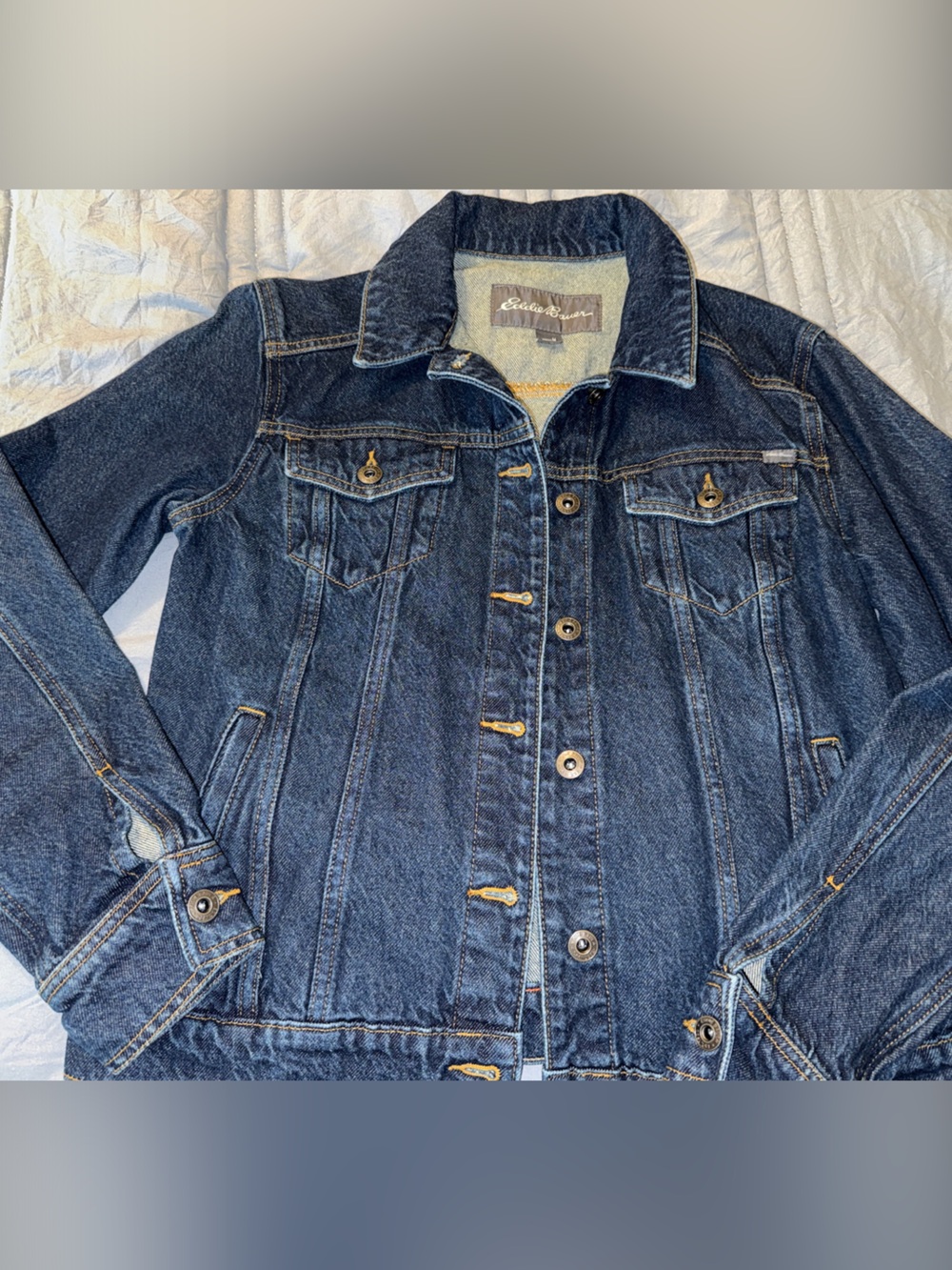 Eddie Bauer Dark Indigo Denim Jacket - Women's Classic Trucker